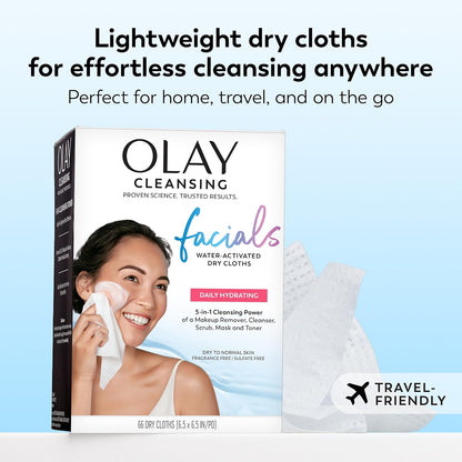 Olay On-the-Go Face Cloths – Durable Cleansing Wipes for Camping & Patio Use