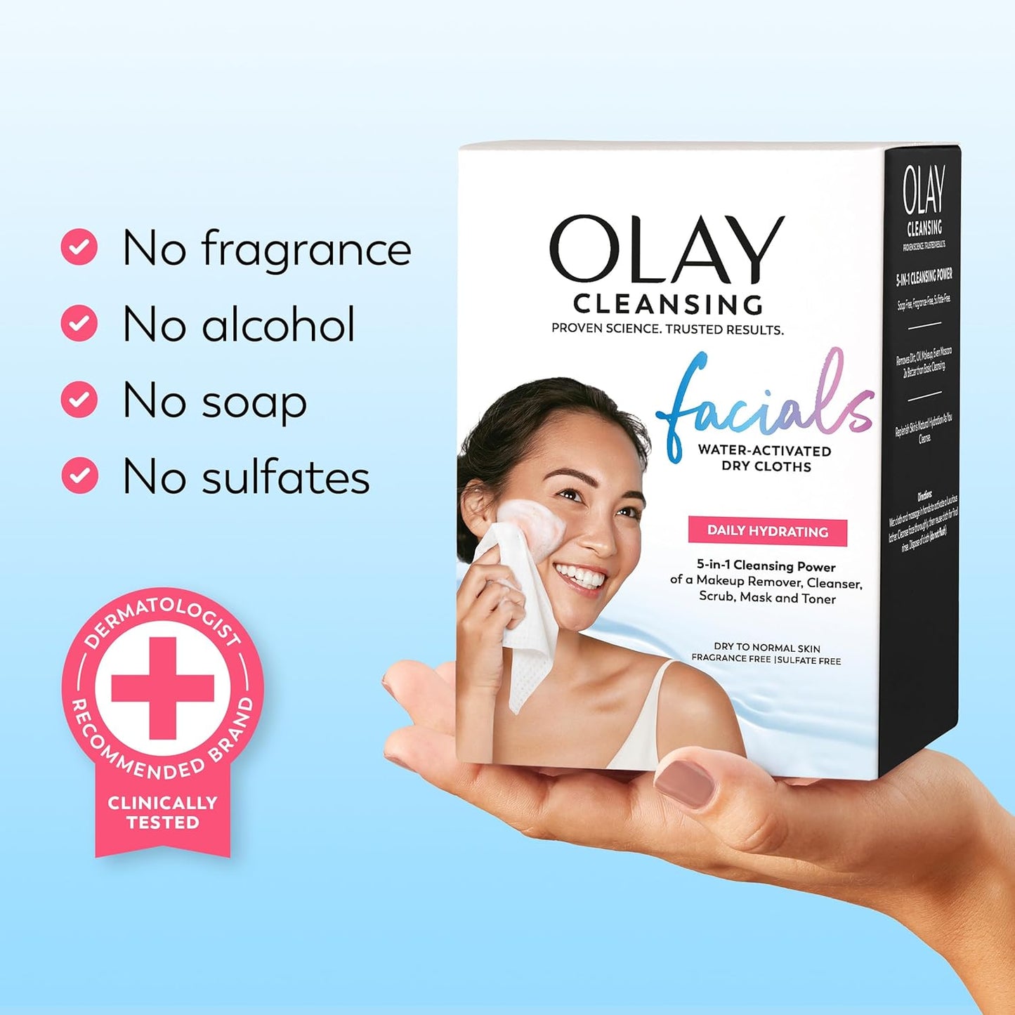 Olay On-the-Go Face Cloths – Durable Cleansing Wipes for Camping & Patio Use