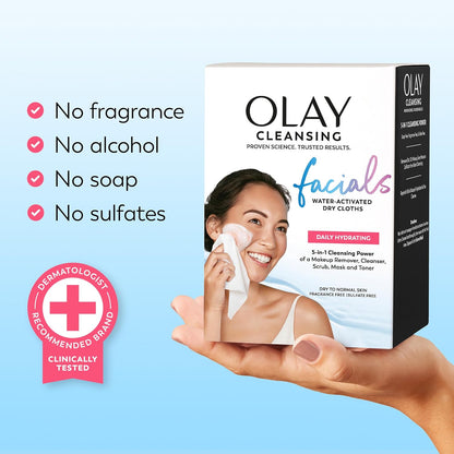 Olay On-the-Go Face Cloths – Durable Cleansing Wipes for Camping & Patio Use