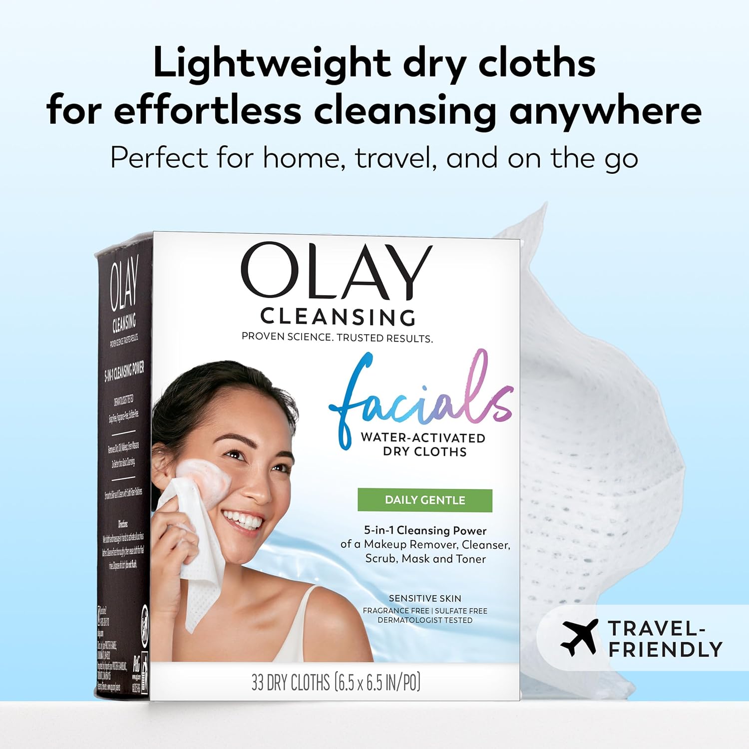 Olay Portable Cleansing Wipes – Outdoor Beauty Essential, Compact & Durable Pouches