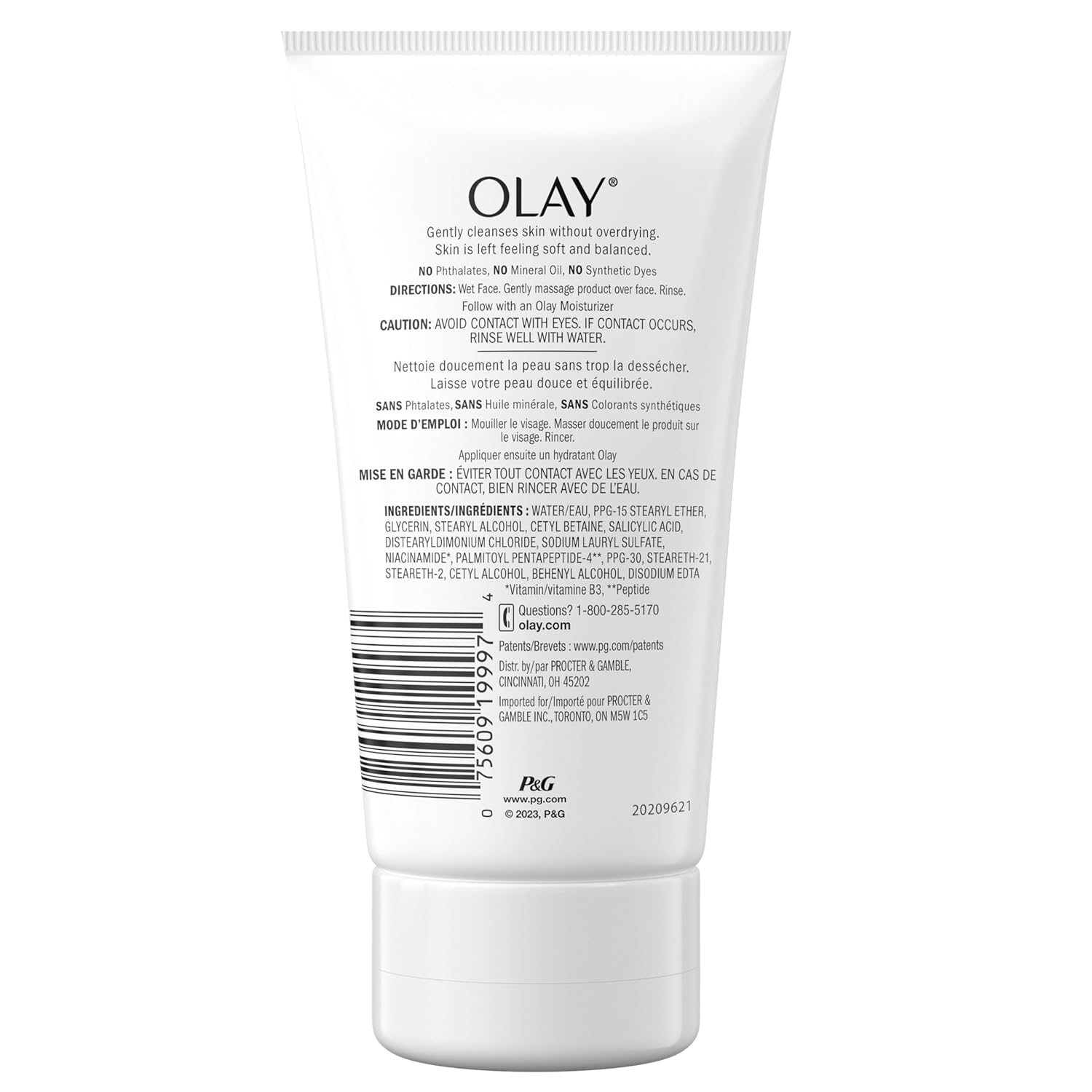 Olay Regenerist Collagen Peptide 24 Face Wash – Gentle Fragrance-Free Cleanser for Mindful Nightly Wind-Down Routines