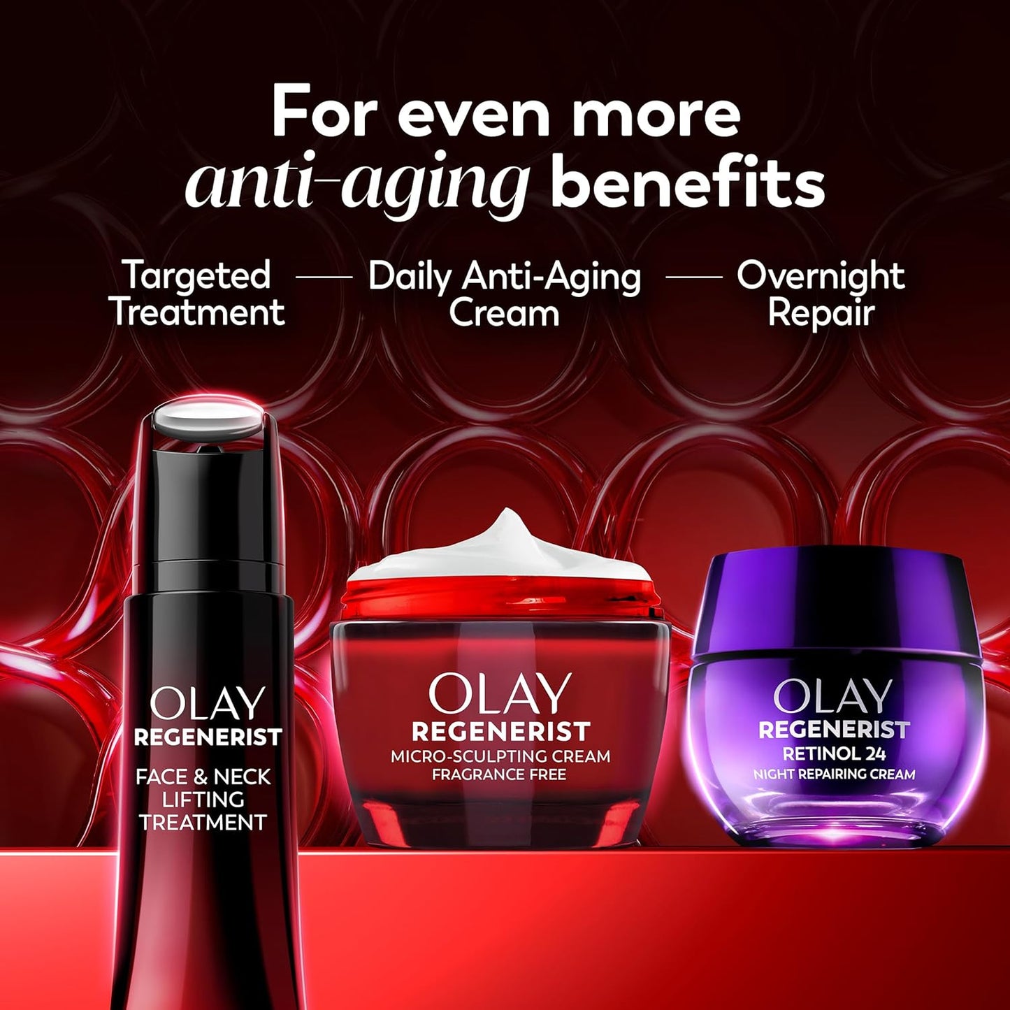 Olay Regenerist Skincare Gift Set for Women 40+ – Peptide & Collagen Cream