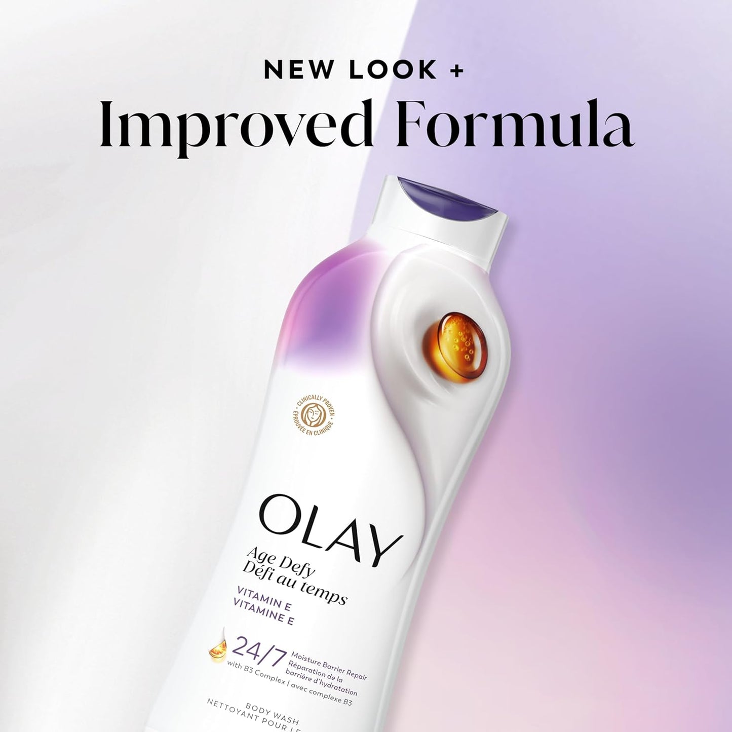 Olay Unscented Body Wash for Women – Minimal Formula, Maximum Hydration (Pack of 4)