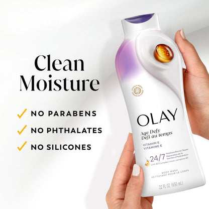 Olay Unscented Body Wash for Women – Minimal Formula, Maximum Hydration (Pack of 4)