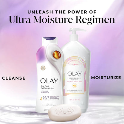 Olay Unscented Body Wash for Women – Minimal Formula, Maximum Hydration (Pack of 4)