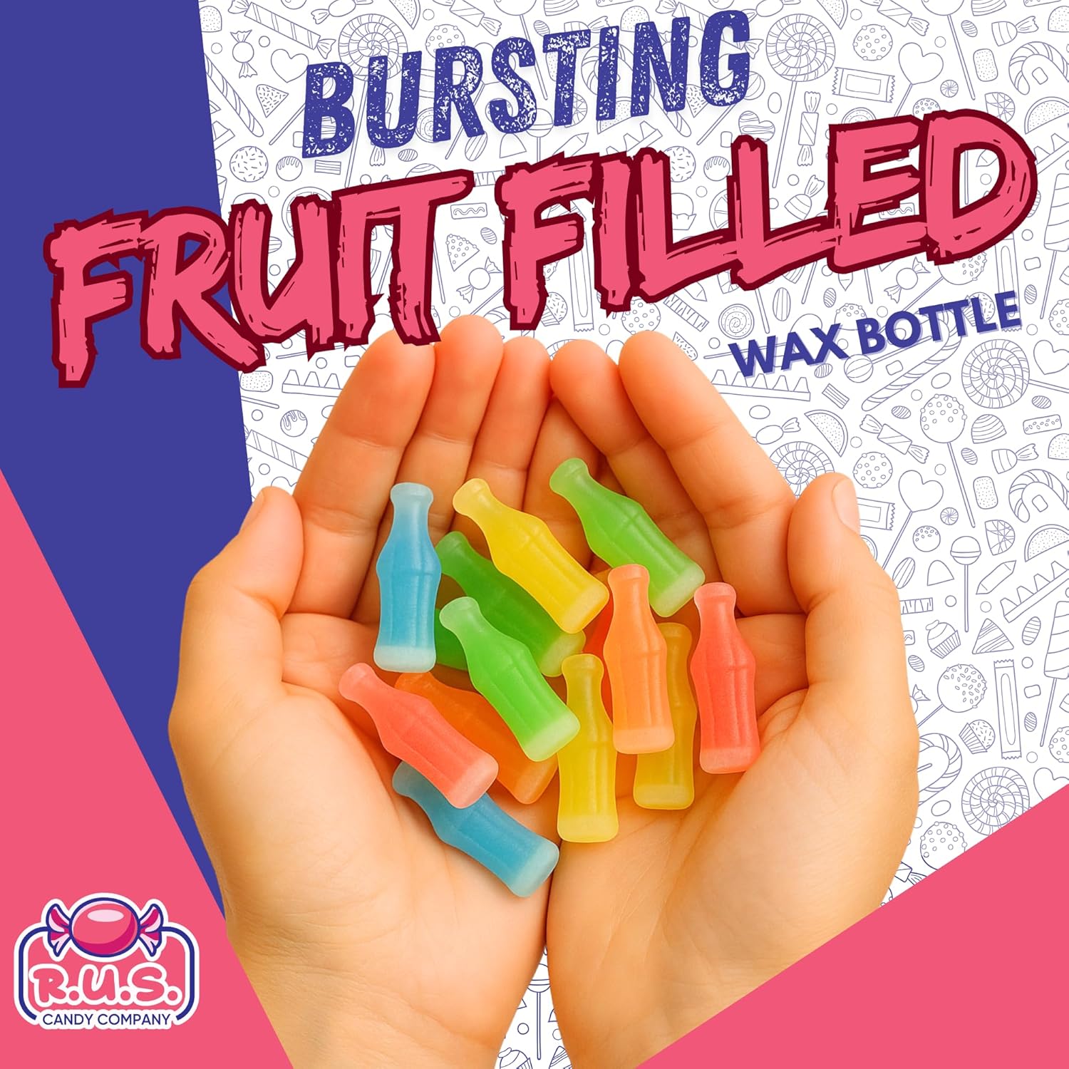 Old-Fashioned Wax Bottle Drinks – Half Pound Retro Candy Variety for Children's Birthday Party Favors and Candy Buffets