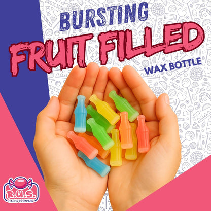 Old-Fashioned Wax Bottle Drinks – Half Pound Retro Candy Variety for Children's Birthday Party Favors and Candy Buffets