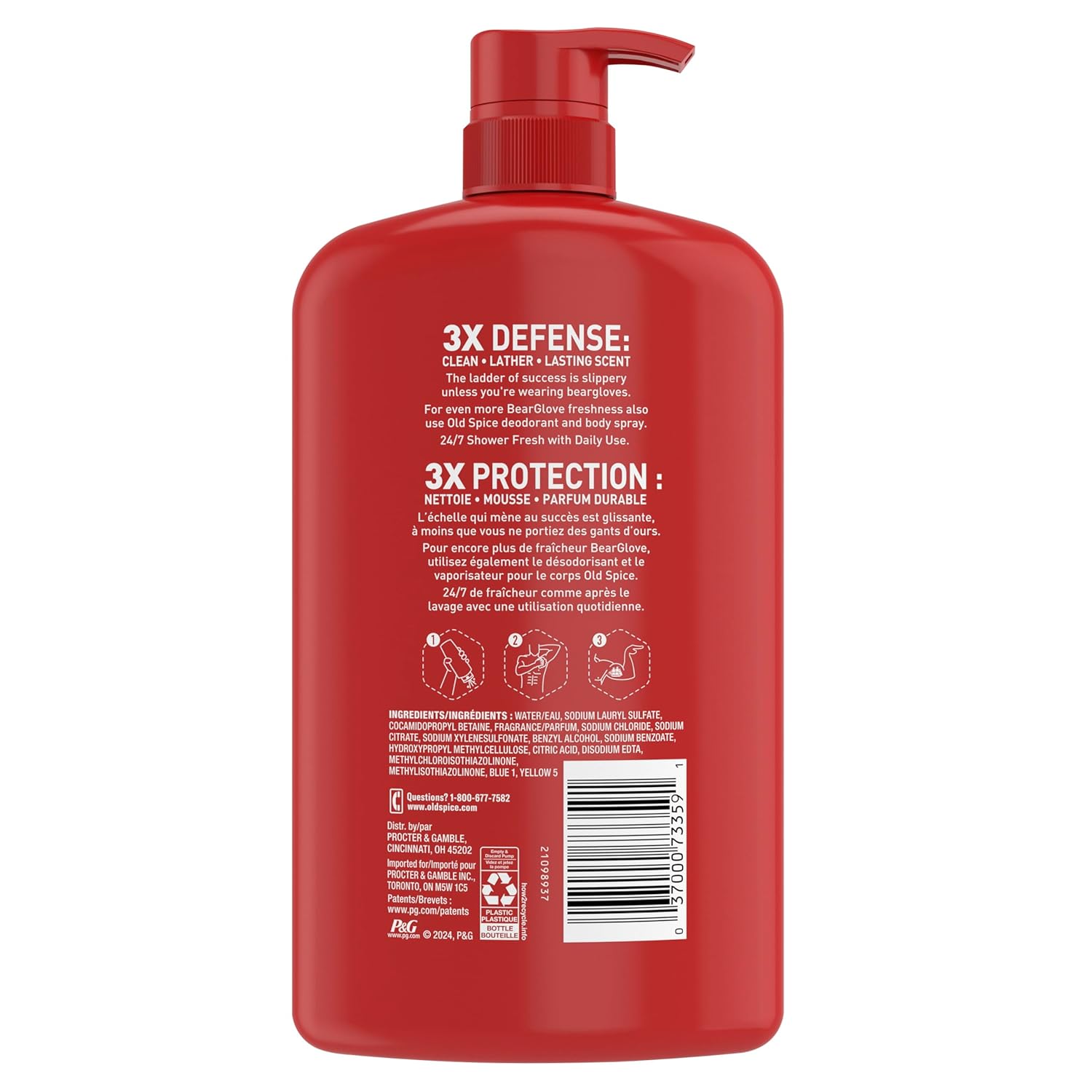 Old Spice 3X Defense Body Wash for Men – Aromatherapy Shower Experience with 24/7 Freshness for Self-Care Routine