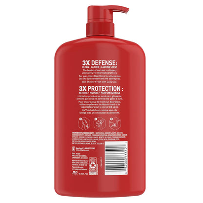 Old Spice 3X Defense Body Wash for Men – Aromatherapy Shower Experience with 24/7 Freshness for Self-Care Routine