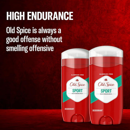 Old Spice Aluminum Free Deodorant for Men, High Endurance Pure Sport, Practical Birthday Gift for Husbands and Dads, 3.0 oz (Pack of 2)