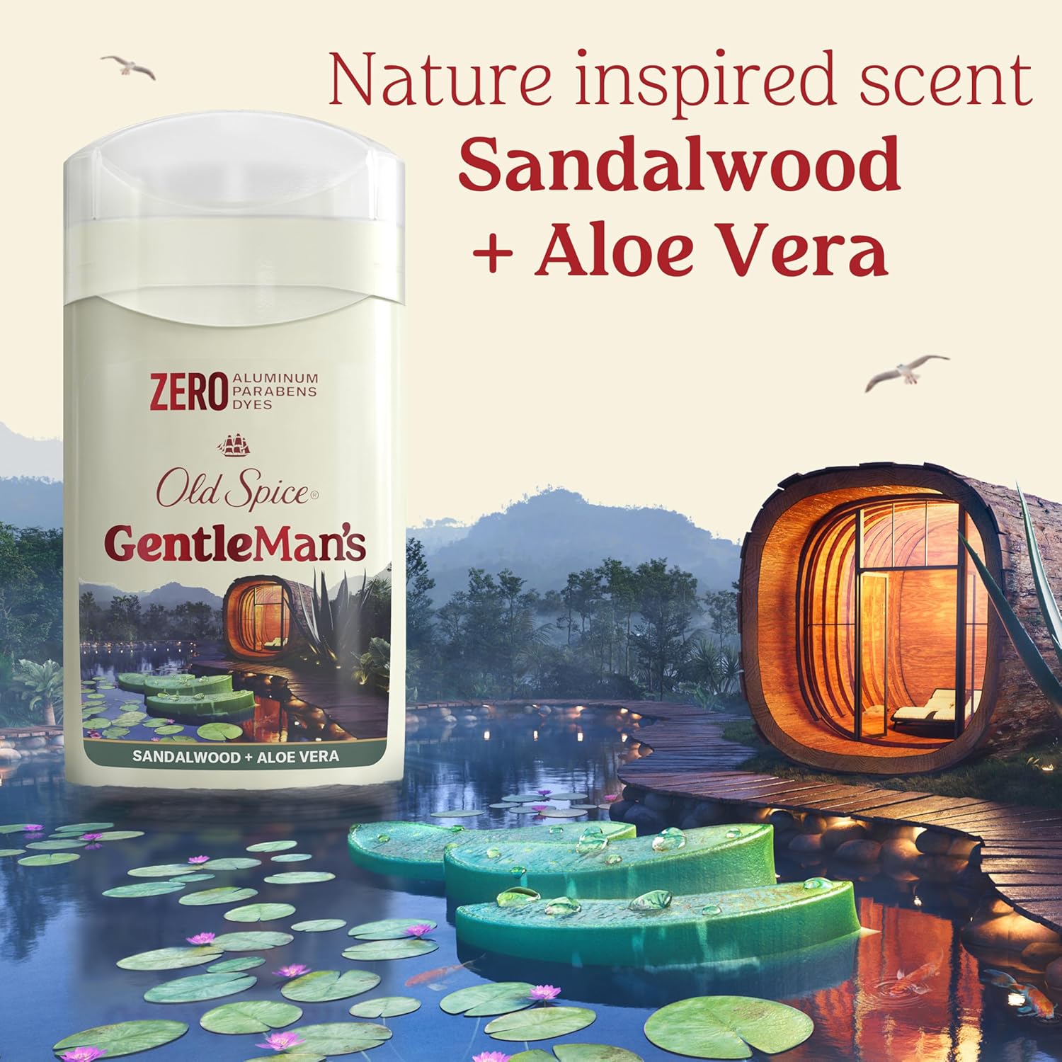 Old Spice Aluminum Free Deodorant Gift Set Sandalwood + Aloe Scent for Men Stocking Stuffer