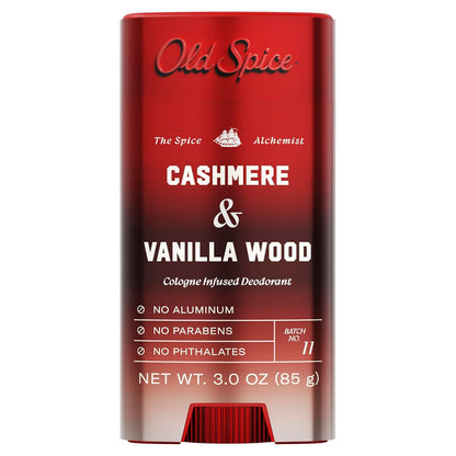 Old Spice Aluminum Free Deodorant – Spice Alchemist Cashmere + Vanilla Wood, Aluminum-Free Solid Stick for a Mindful Morning Routine