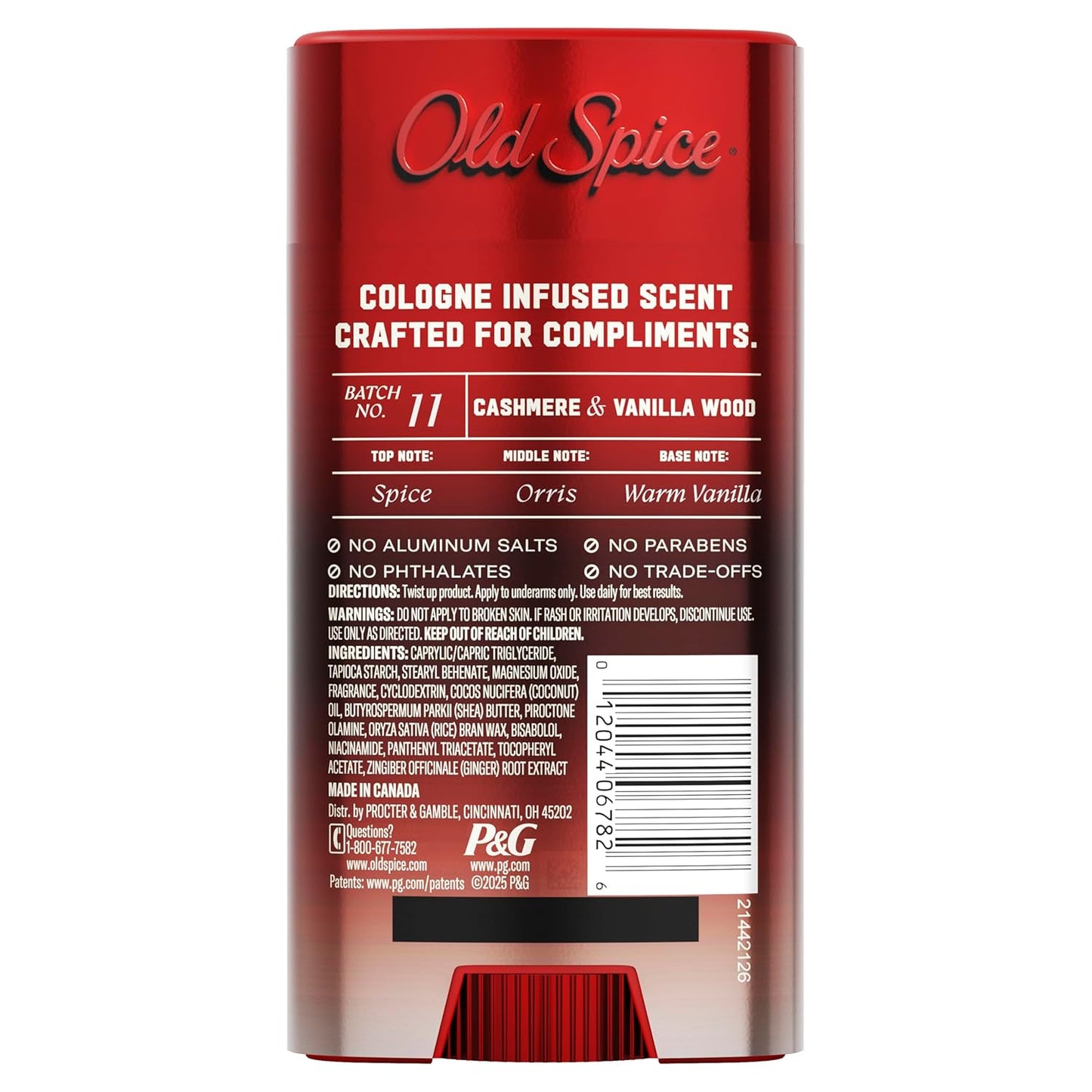 Old Spice Aluminum Free Deodorant – Spice Alchemist Cashmere + Vanilla Wood, Aluminum-Free Solid Stick for a Mindful Morning Routine