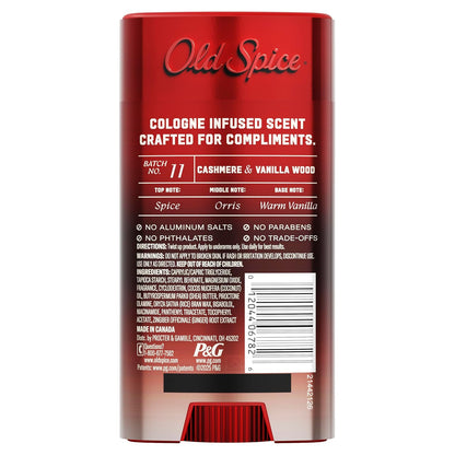 Old Spice Aluminum Free Deodorant – Spice Alchemist Cashmere + Vanilla Wood, Aluminum-Free Solid Stick for a Mindful Morning Routine