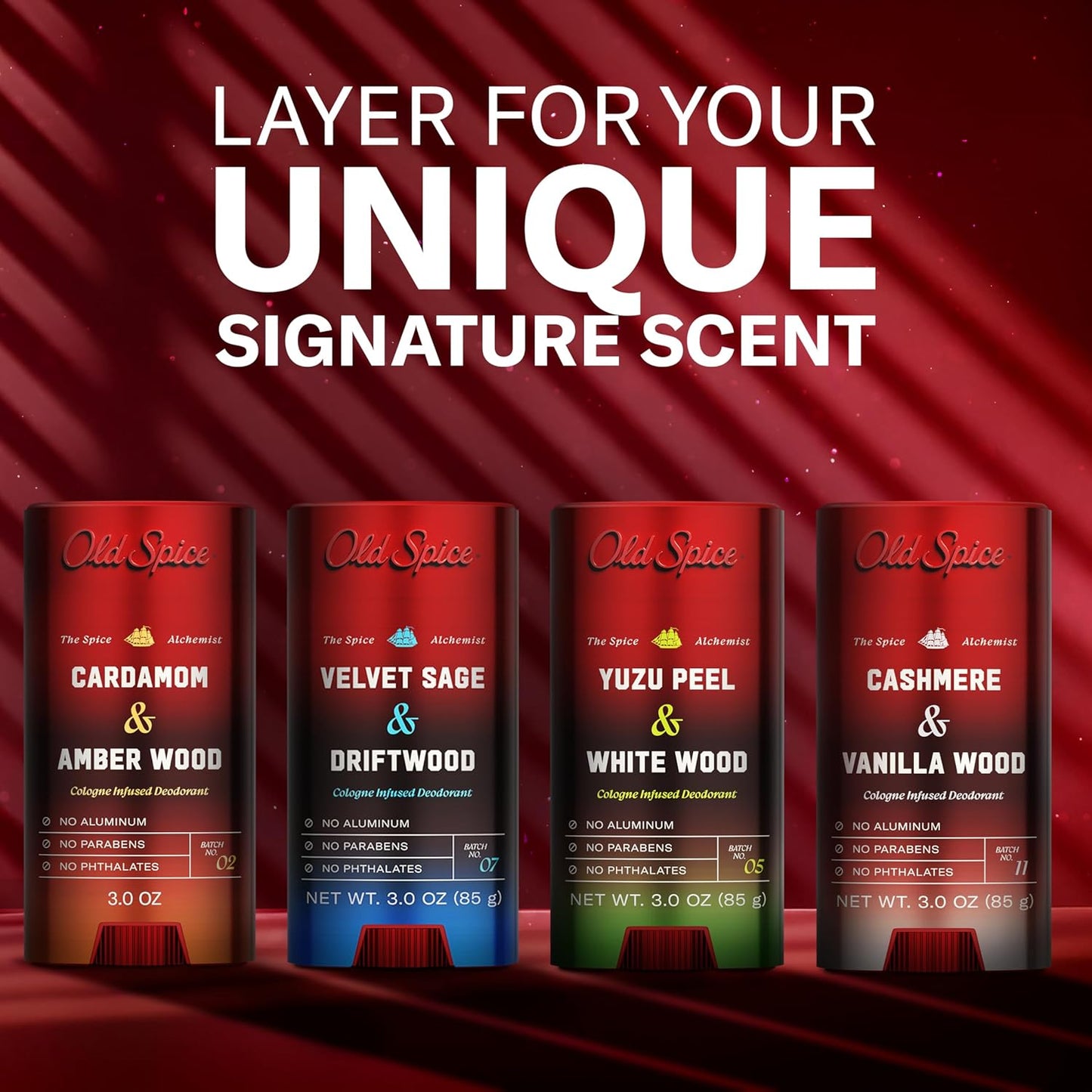 Old Spice Aluminum Free Deodorant – Spice Alchemist Cashmere + Vanilla Wood, Aluminum-Free Solid Stick for a Mindful Morning Routine