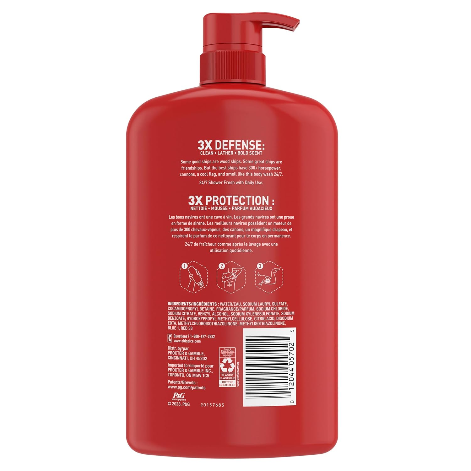 Old Spice Captain Body Wash – Invigorating Morning Shower Ritual for Men, 33.4 oz Bergamot