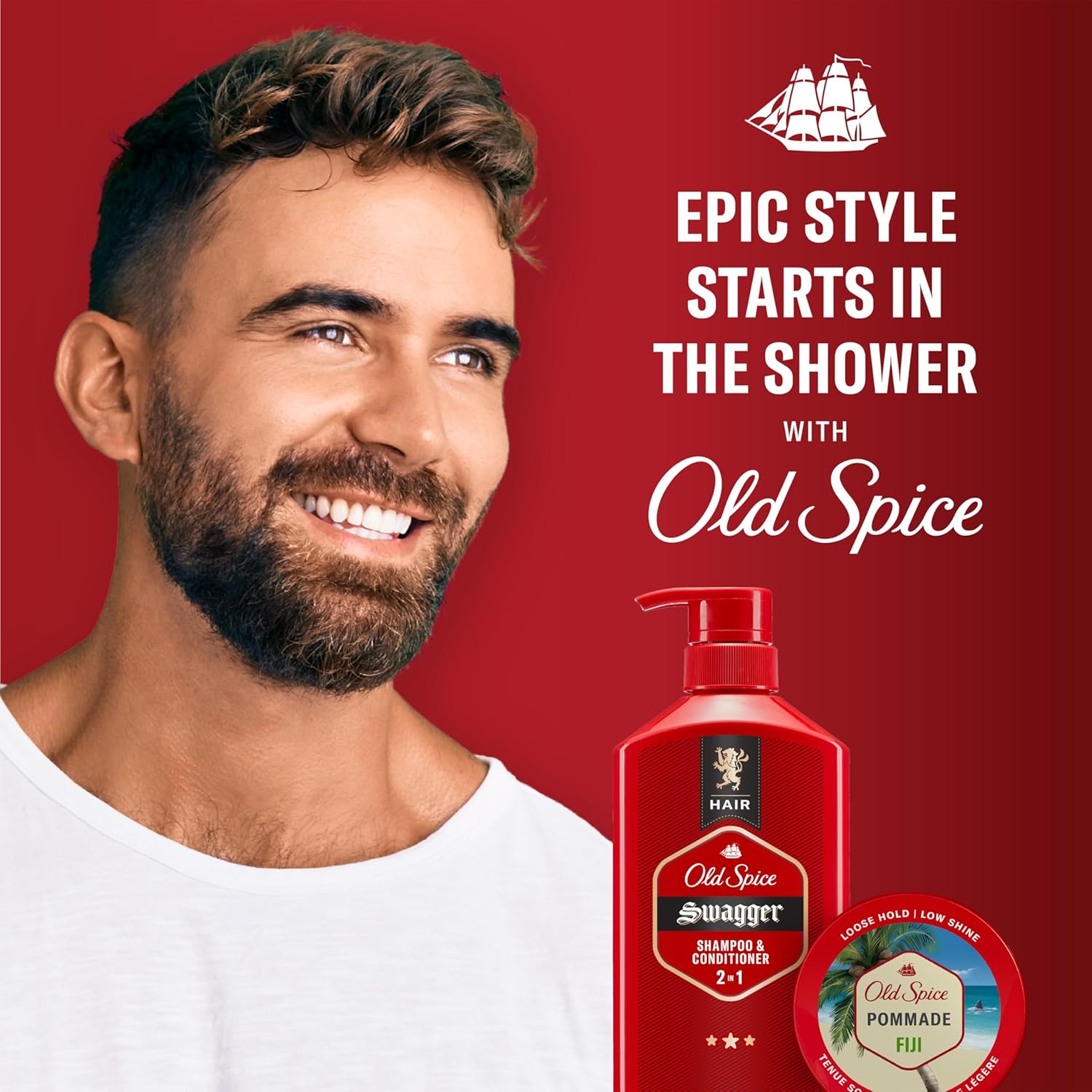 Old Spice Fiji Hair Pomade for Men – Tropical Coconut Scent for a Mood-Boosting Grooming Ritual