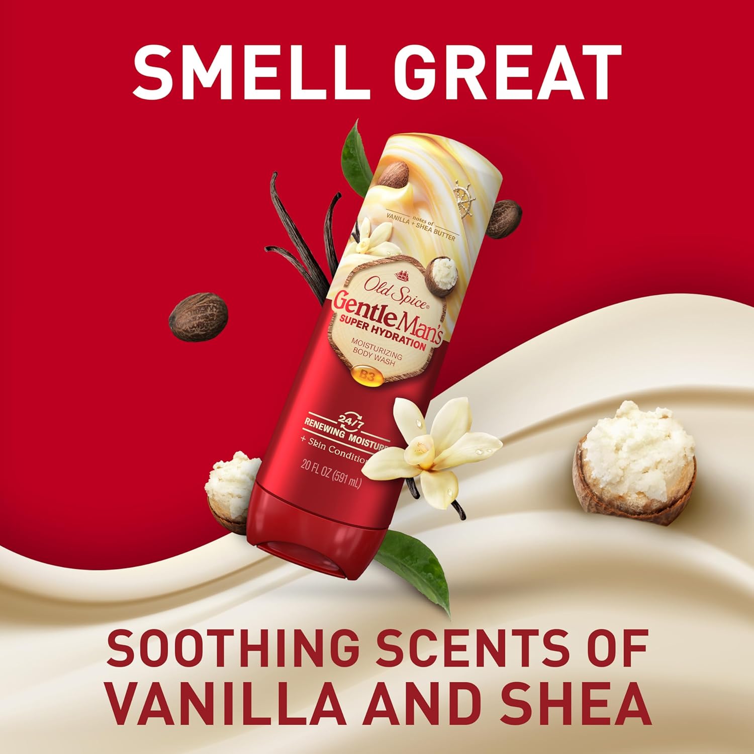 Old Spice GentleMan's Body Wash – Premium Birthday Gift for Husband, 20 oz Vanilla Shea Hydration