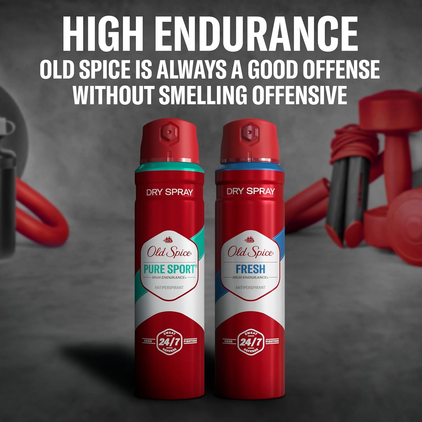 Old Spice High Endurance Dry Spray Antiperspirant, Portable 24/7 Sweat Defense for Hiking, Tailgating, and Outdoor Workouts, 3-Scent Variety Pack, 4.3 oz Cans