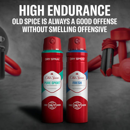 Old Spice High Endurance Dry Spray Antiperspirant, Portable 24/7 Sweat Defense for Hiking, Tailgating, and Outdoor Workouts, 3-Scent Variety Pack, 4.3 oz Cans