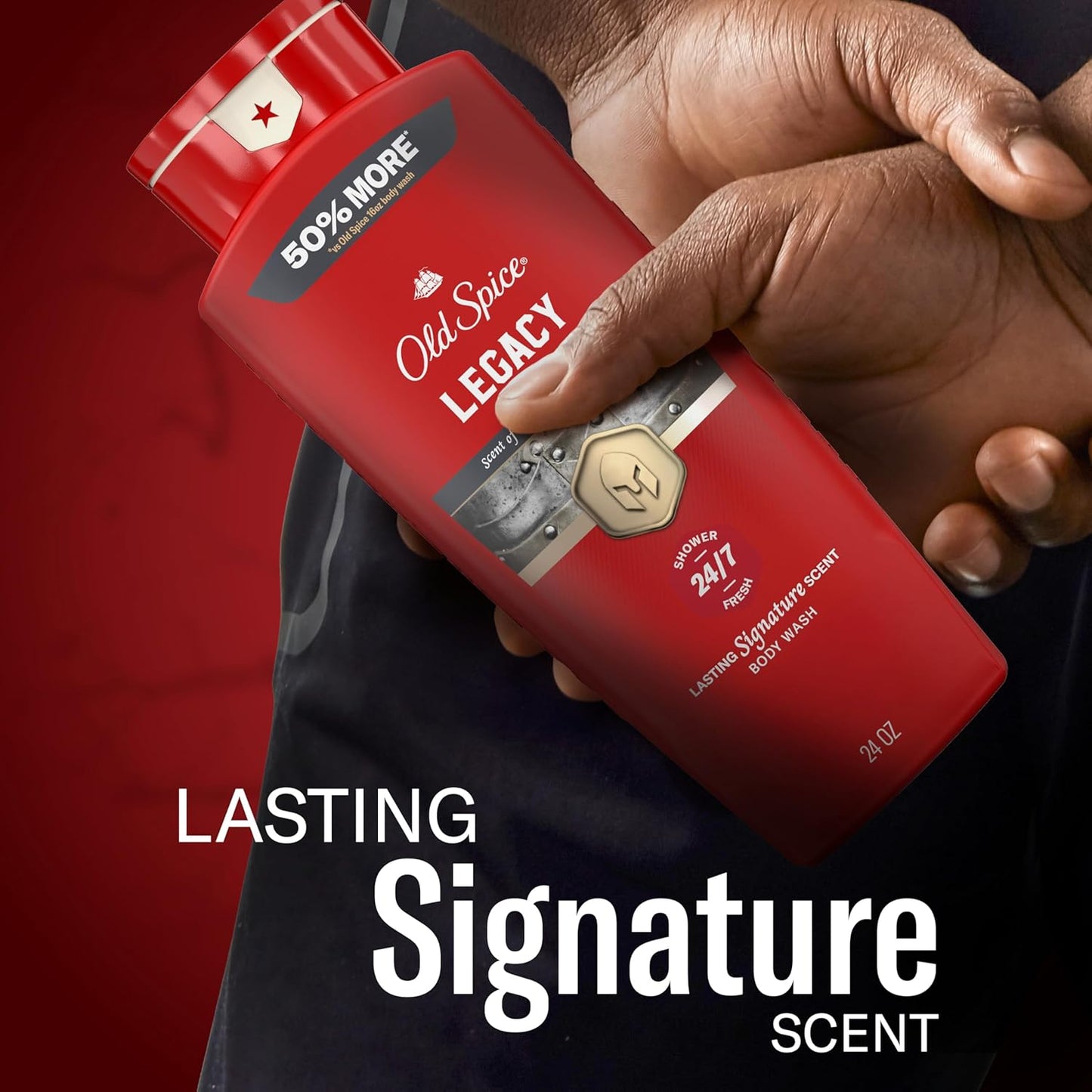 Old Spice Legacy Body Wash for Men – Post-Trail and Gym Shower Body Cleanser with Long-Lasting Cedar Scent, 24 oz