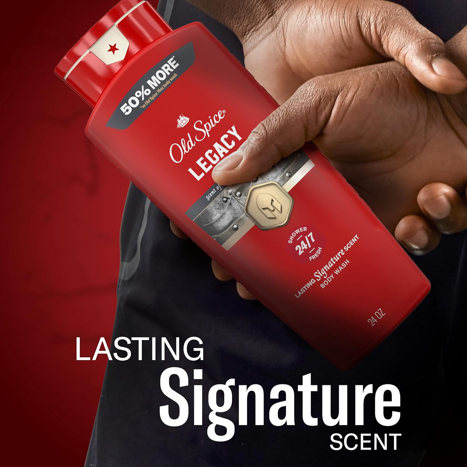 Old Spice Legacy Body Wash for Men – Post-Trail and Gym Shower Body Cleanser with Long-Lasting Cedar Scent, 24 oz