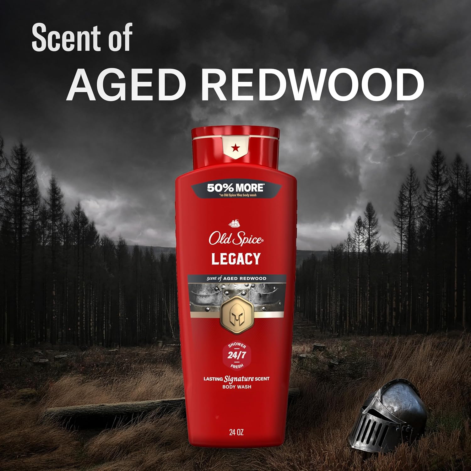 Old Spice Legacy Body Wash for Men – Post-Trail and Gym Shower Body Cleanser with Long-Lasting Cedar Scent, 24 oz