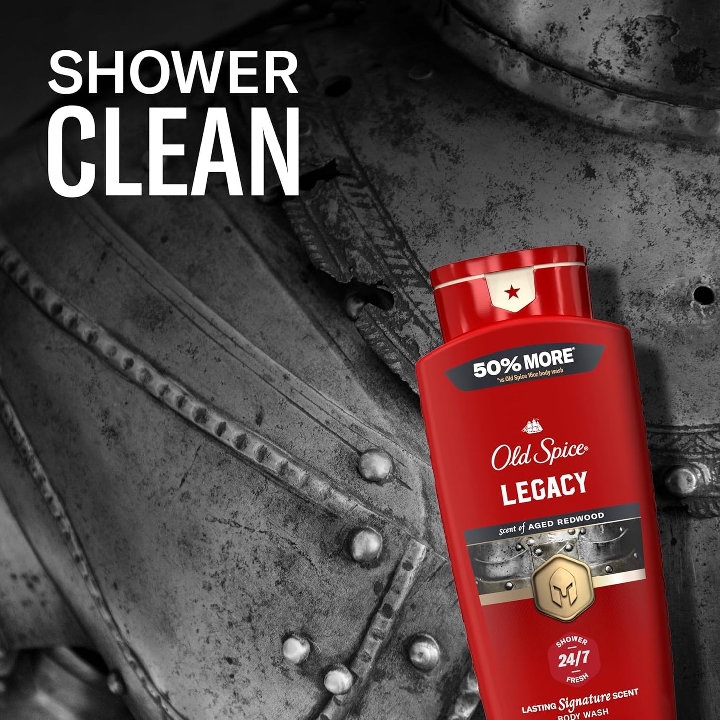 Old Spice Legacy Body Wash for Men – Post-Trail and Gym Shower Body Cleanser with Long-Lasting Cedar Scent, 24 oz