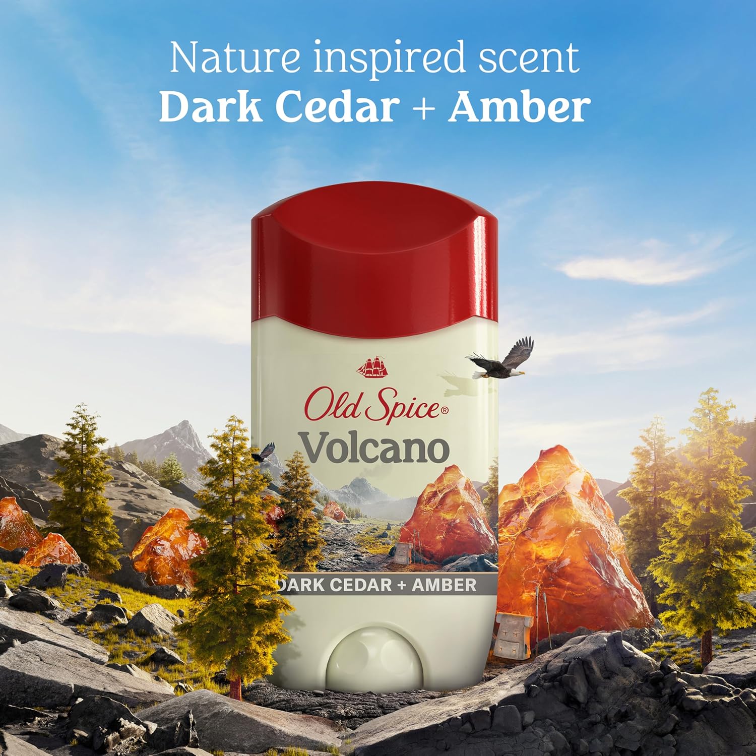 Old Spice Men's Antiperspirant & Deodorant Volcano with Charcoal – Holiday Stocking Stuffer Bundle for Dad, Husband, or Brother