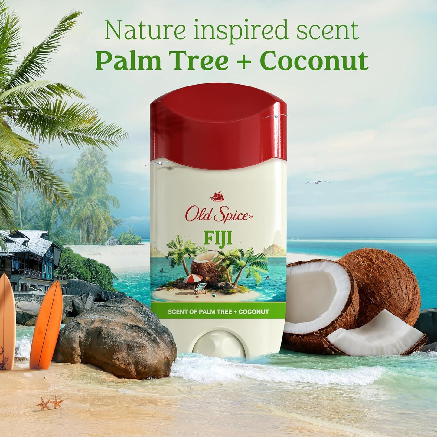 Old Spice Men's Deodorant Pack of 3 – Practical Father's Day Gift for Dad and Husband with Long-Lasting Fiji Scent