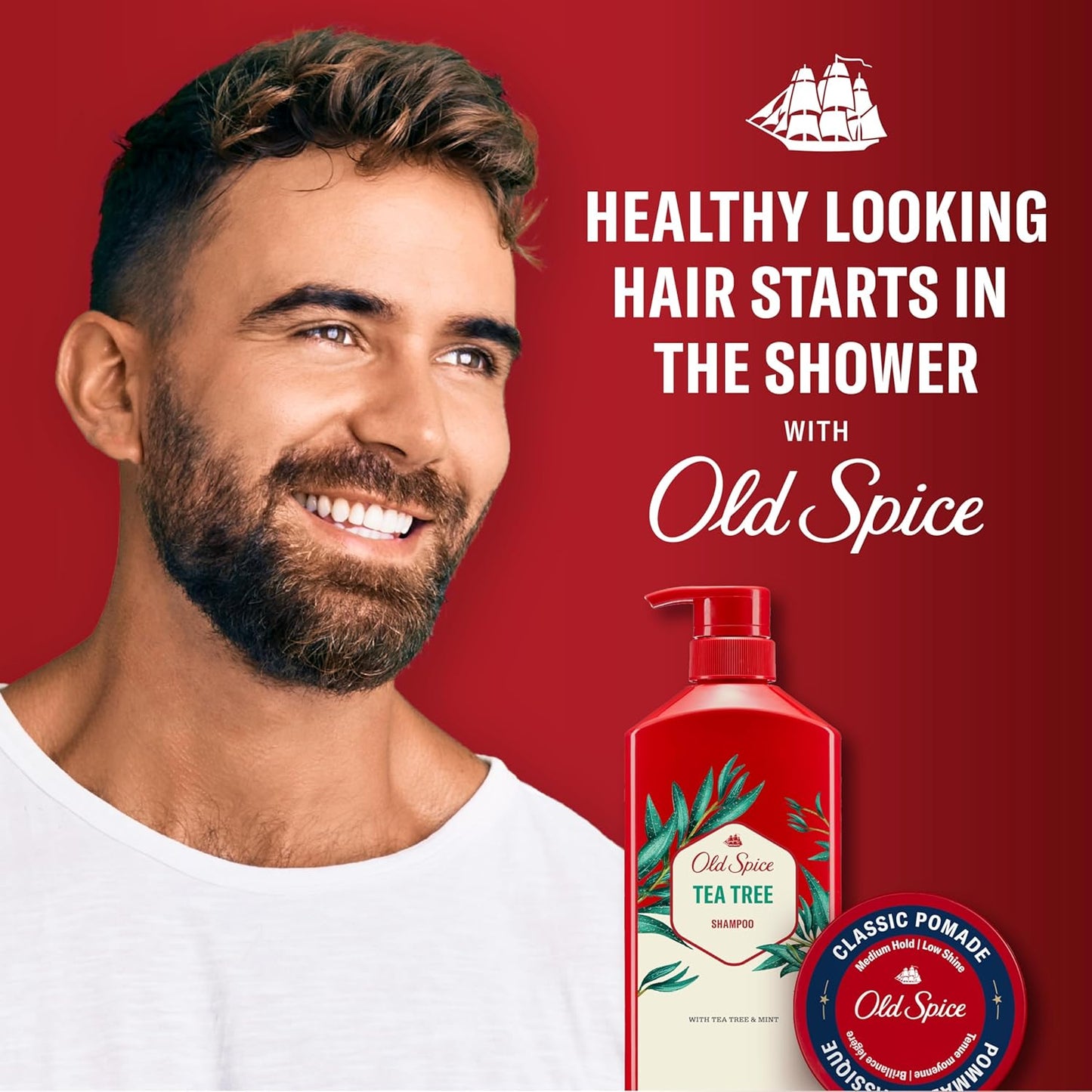 Old Spice Men's Tea Tree Shampoo – Invigorating Wind-Down Wash for Men Who Want a Mindful Self-Care Night, Twin Pack 21.9 fl oz