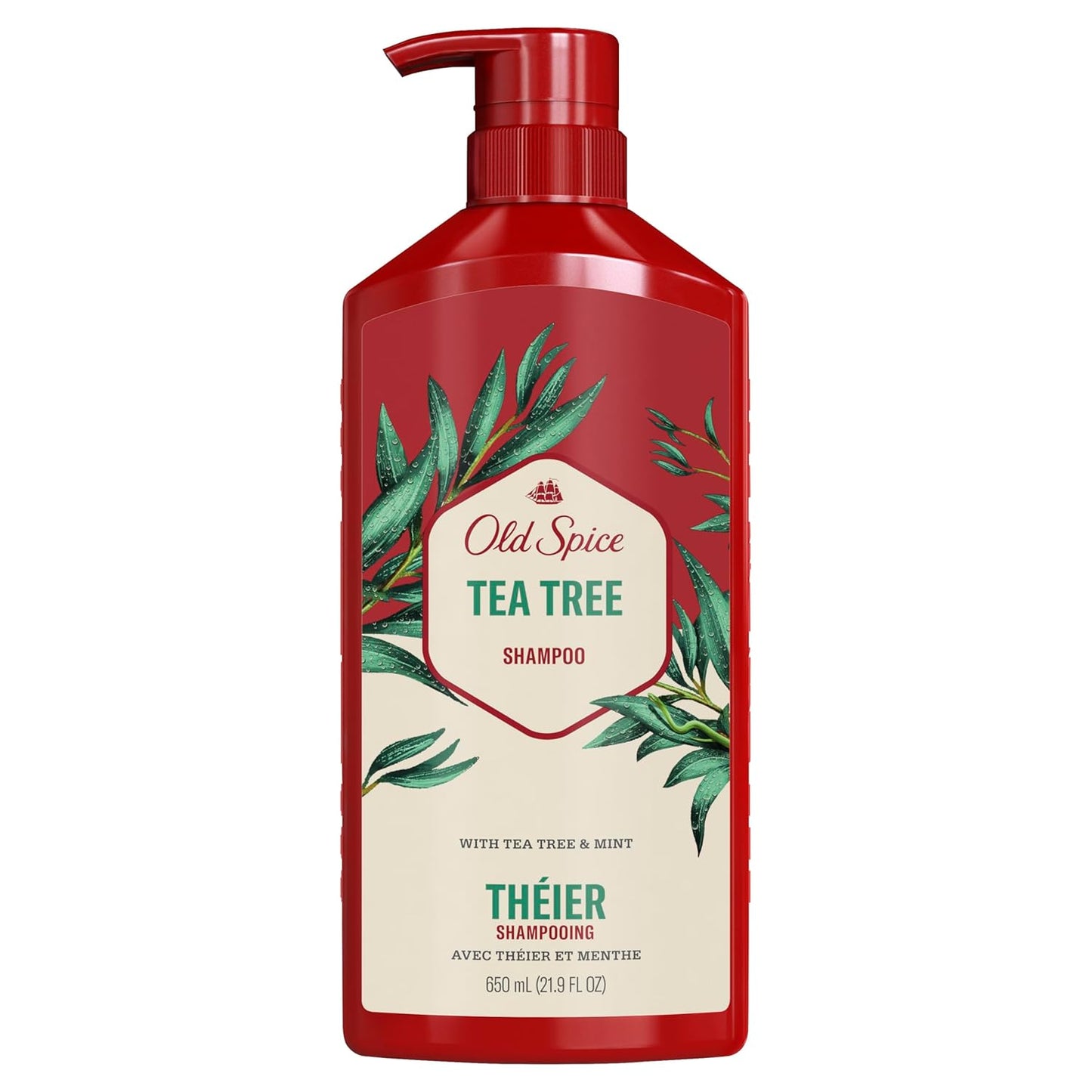 Old Spice Men's Tea Tree Shampoo – Invigorating Wind-Down Wash for Men Who Want a Mindful Self-Care Night, Twin Pack 21.9 fl oz
