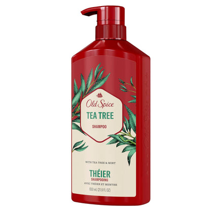 Old Spice Men's Tea Tree Shampoo – Invigorating Wind-Down Wash for Men Who Want a Mindful Self-Care Night, Twin Pack 21.9 fl oz