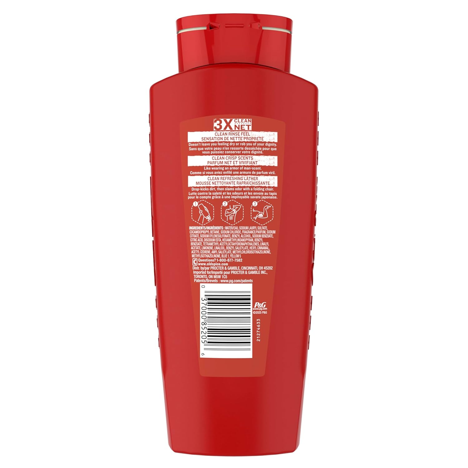 Old Spice Pure Sport Body Wash – Camping & Patio Shower Refresh, Portable 4-Pack for Travel and Adventure
