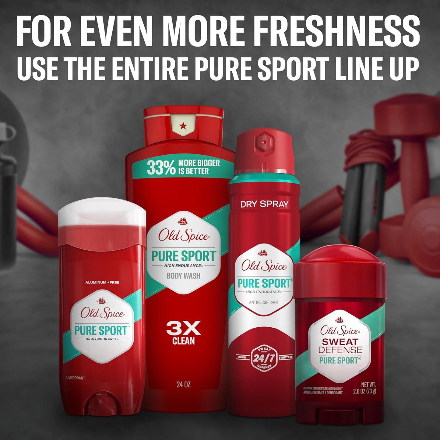 Old Spice Pure Sport Body Wash – Camping & Patio Shower Refresh, Portable 4-Pack for Travel and Adventure