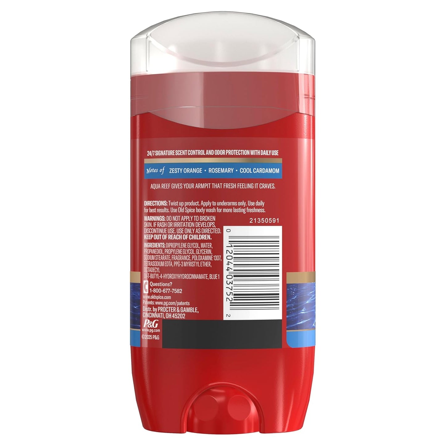 Old Spice Red Collection Deodorant — Ingredient-Conscious Daily Routine, Aluminum-Free Aqua Reef with Lime and Cypress Notes