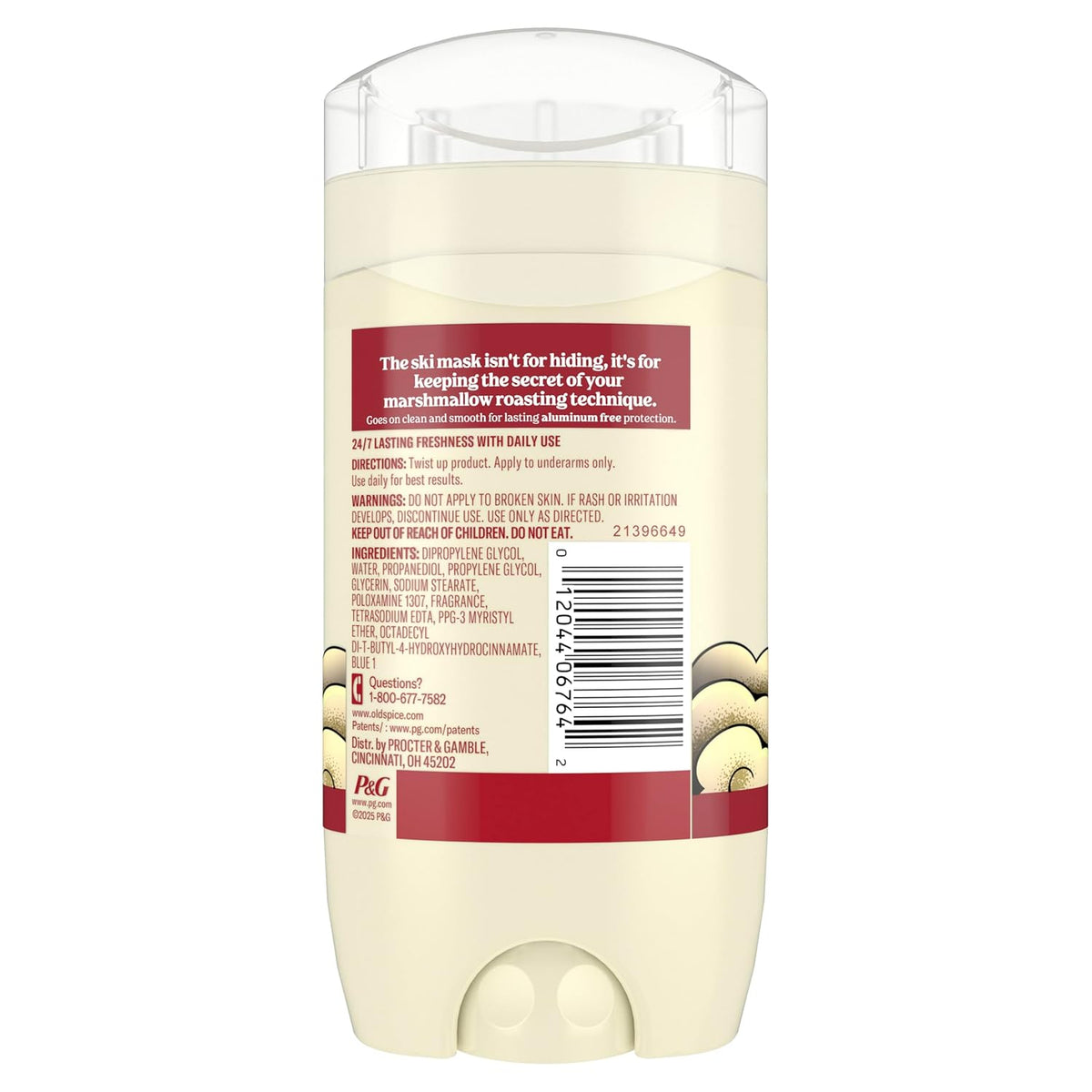 Old Spice Serial Griller Charred Marshmallow Deodorant – Gentle Post-Workout Deodorant for Sensitive Skin, 3 oz
