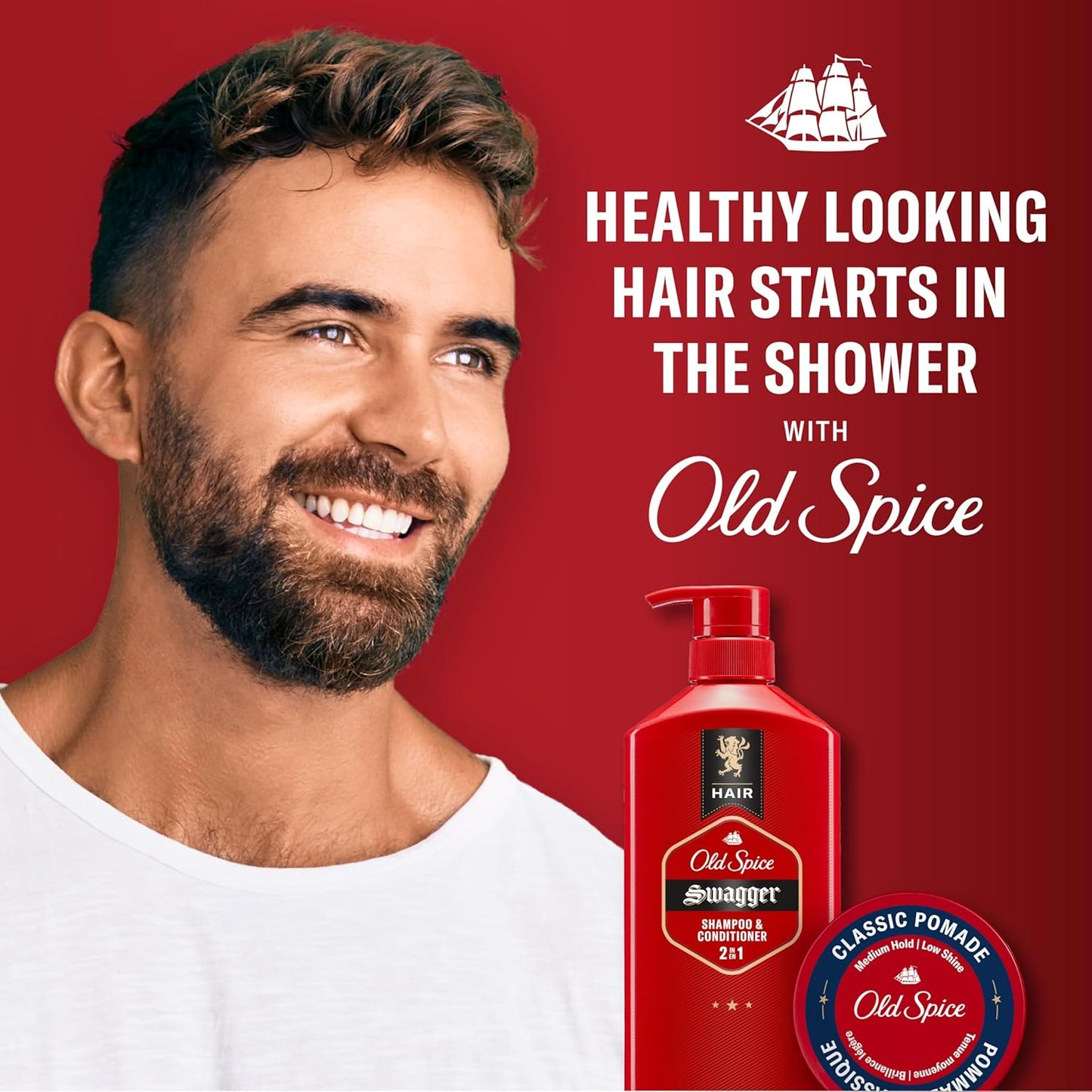 Old Spice Swagger 2-in-1 Shampoo and Conditioner – Barbershop-Quality Hair Care for the Discerning Man, Cedarwood Lime