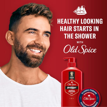 Old Spice Swagger 2-in-1 Shampoo and Conditioner – Barbershop-Quality Hair Care for the Discerning Man, Cedarwood Lime