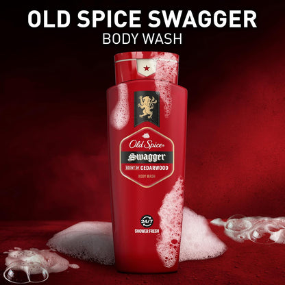 Old Spice Swagger Cedarwood Men's Body Wash Bundle of 6 Bottles, Long Lasting Scent Gift Idea for Husband, Dad, and Brothers on Christmas