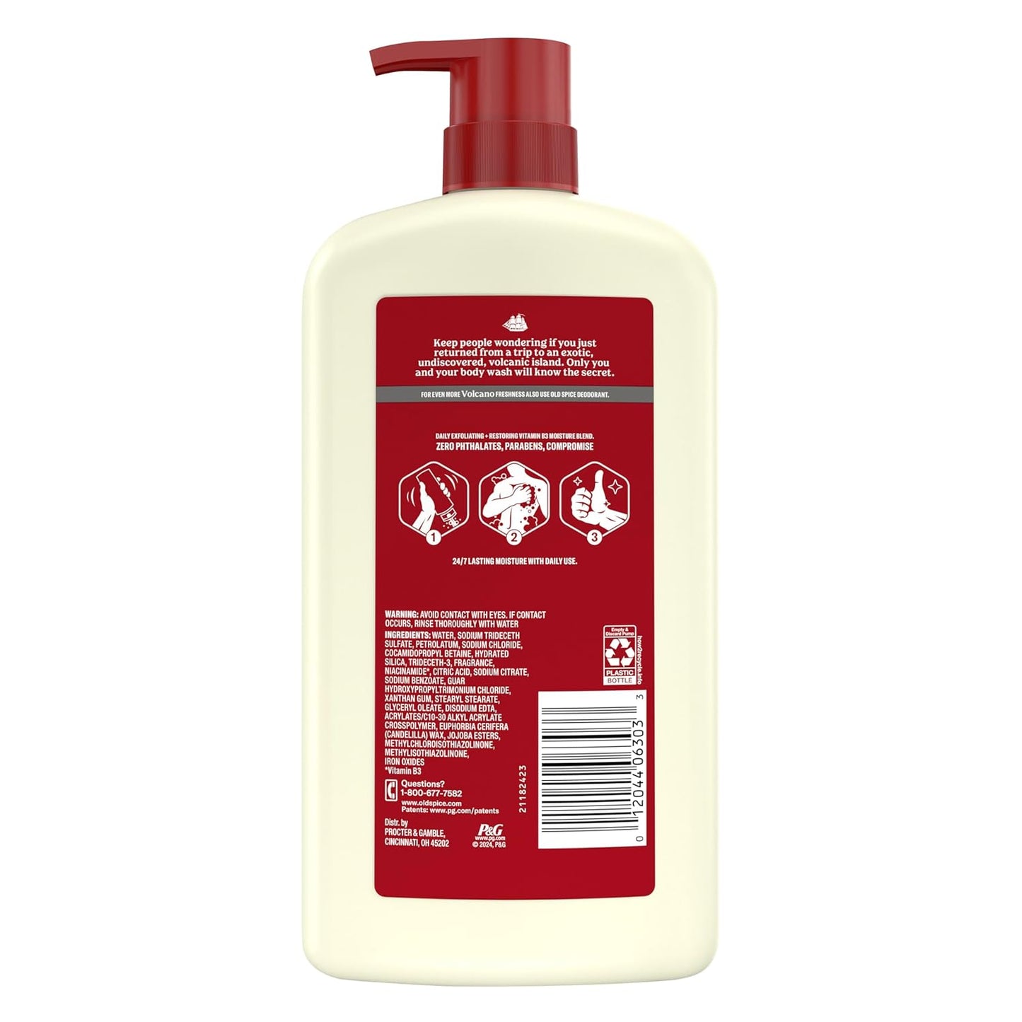 Old Spice Volcano Body Wash for Men, 30 oz – Evening Wind-Down Shower with Calming Dark Cedar and Amber Aromatherapy