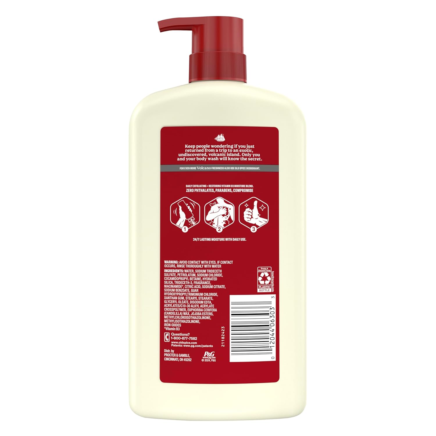 Old Spice Volcano Body Wash for Men, 30 oz – Evening Wind-Down Shower with Calming Dark Cedar and Amber Aromatherapy