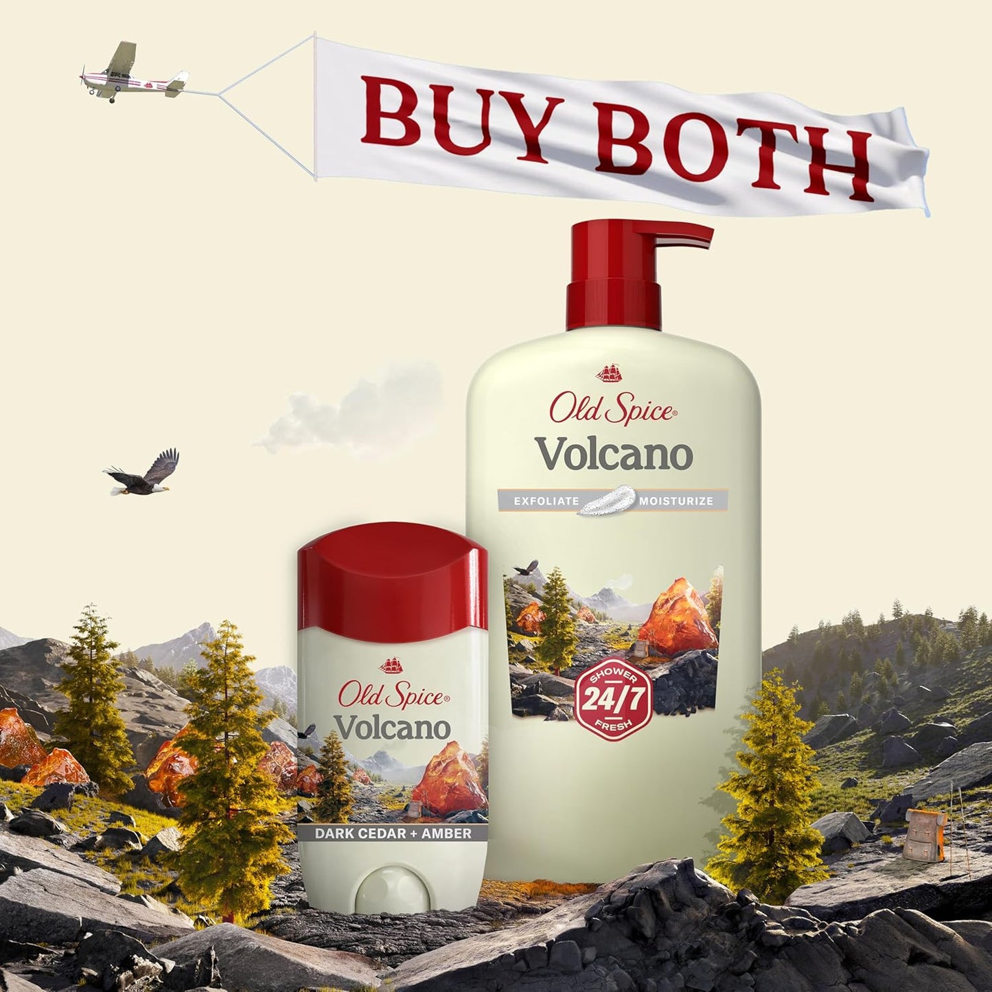 Old Spice Volcano Body Wash for Men, 30 oz – Evening Wind-Down Shower with Calming Dark Cedar and Amber Aromatherapy