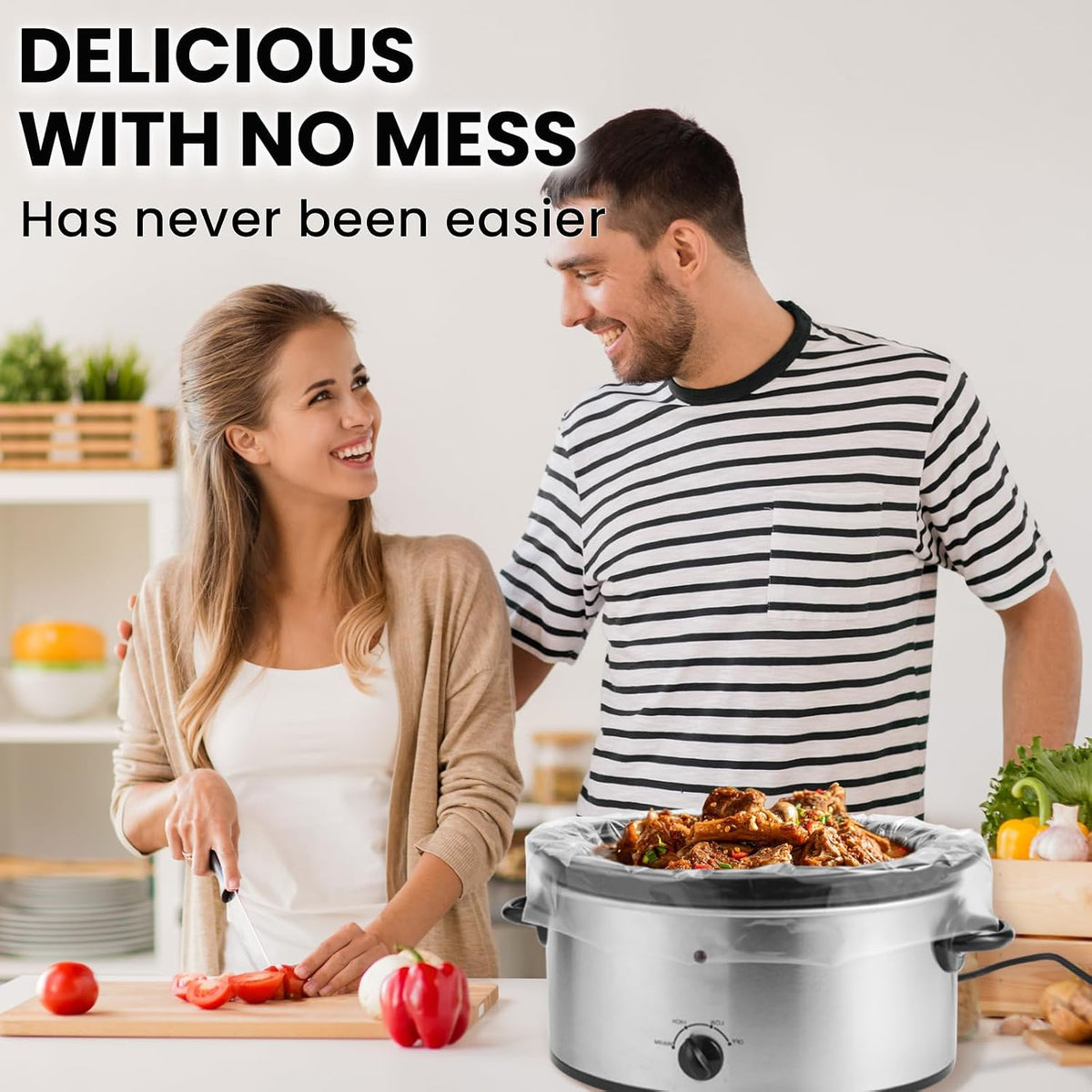 OLESBUR Oval Slow Cooker Liners – Heavy-Duty Outdoor Cooking Bags for Picnic and Patio Meals