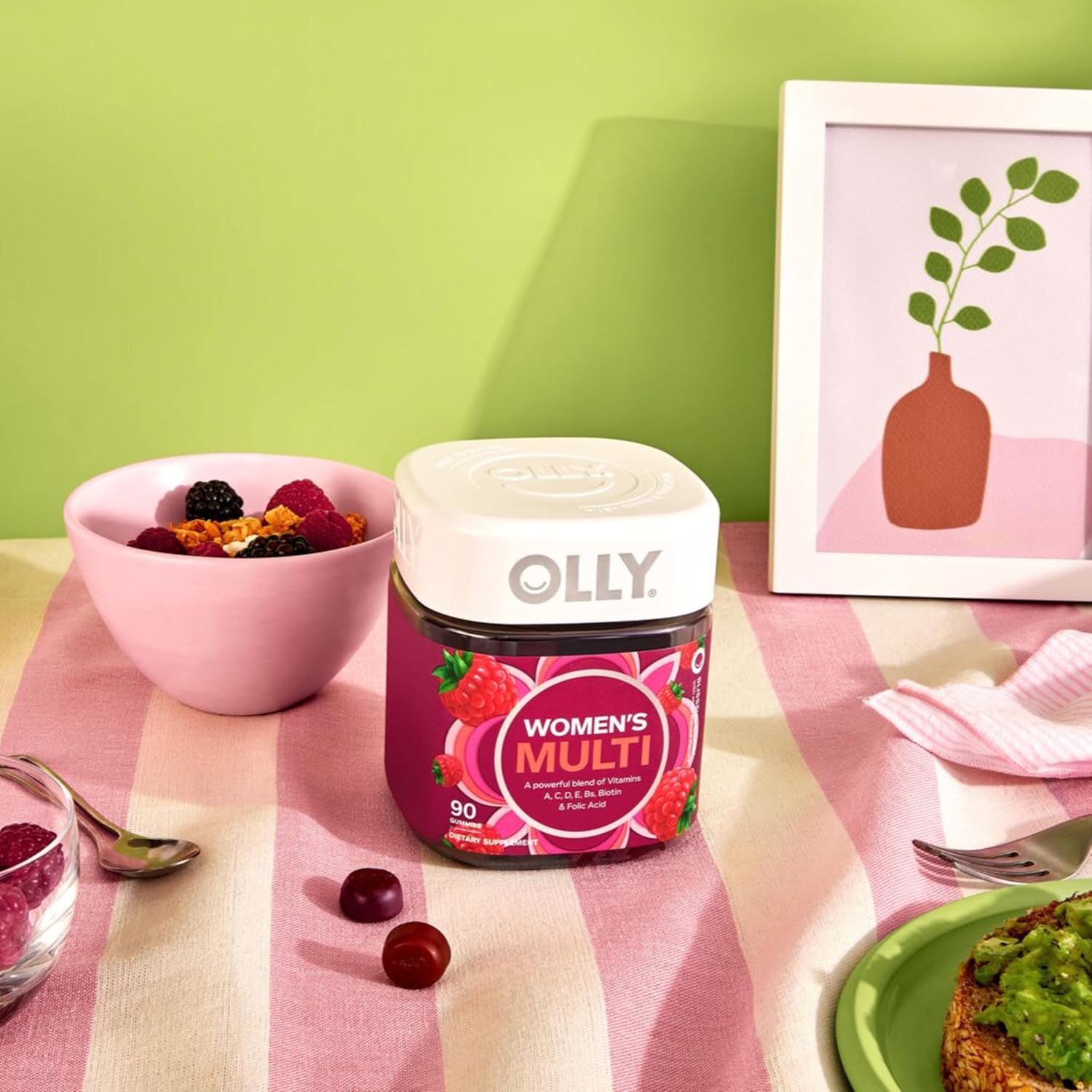 OLLY Women's Multivitamin Gummy – Thoughtful Birthday Gift for Her, Berry Flavor, 90 Count