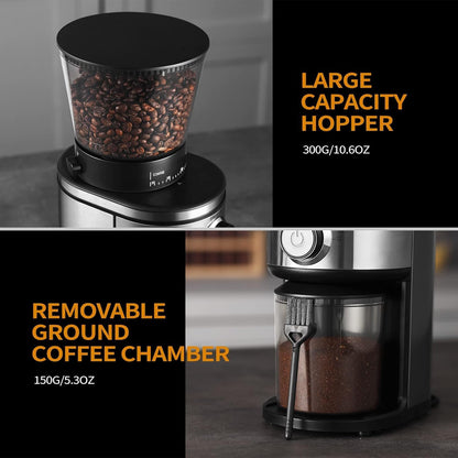 Ollygrin Burr Coffee Grinder – Office Break Room Essential for Focused Mornings, 2-12 Cup Capacity