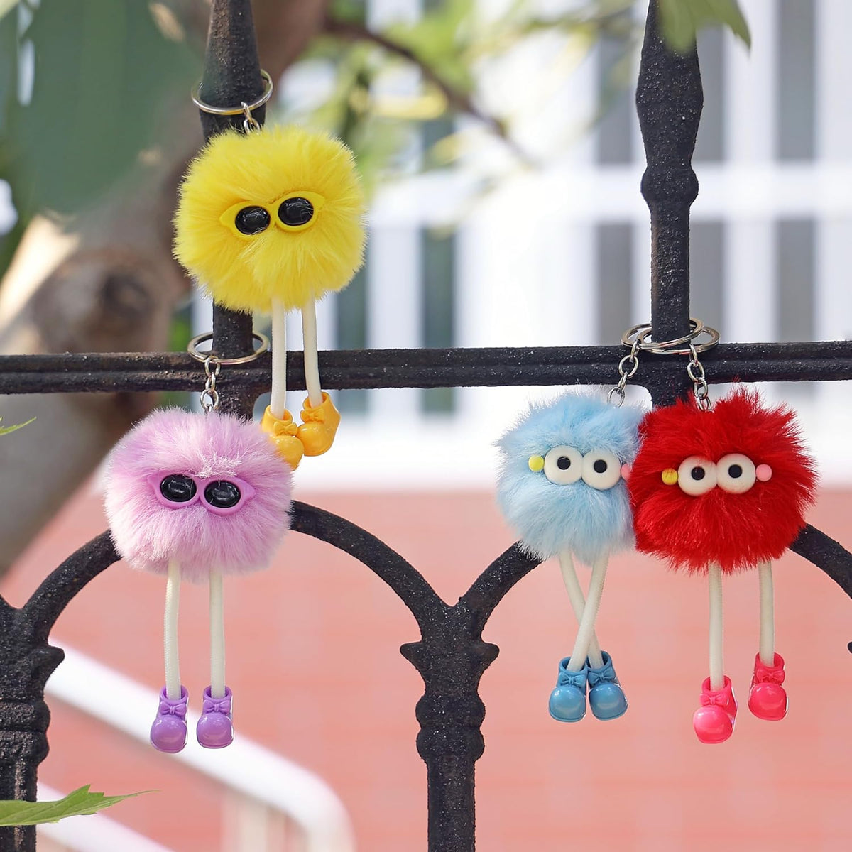 OMyFav Assorted Plush Backpack Keychains - Child-Safe Bulk Favors for Playroom Parties and Back-to-School Gifts