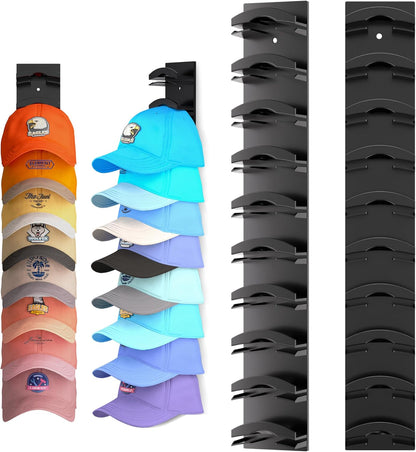 one-cap-per-layer open slot design allowing single-handed removal of any hat