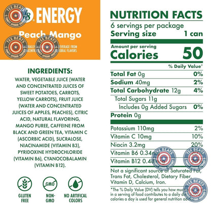 one combined serving of fruits and vegetables per can