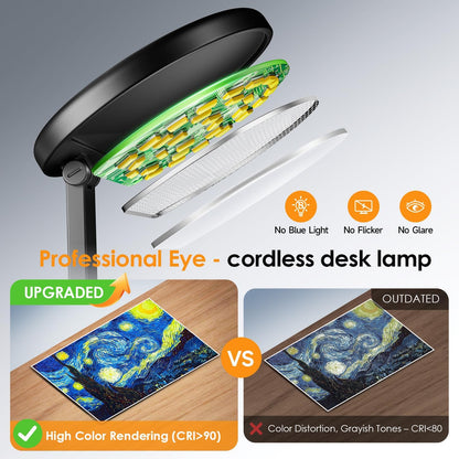One Fire Battery-Powered Kids Night Light for Nursery and Bedroom, Touch-Controlled Cordless LED with 10 Dimming Levels